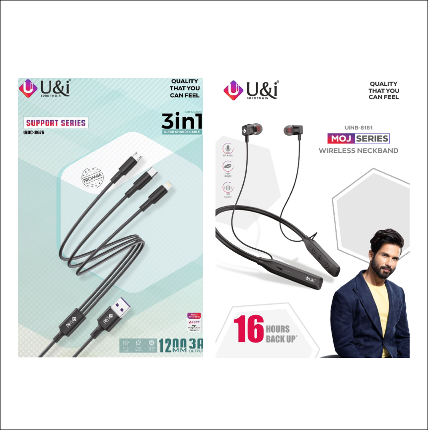 Combo 4 _ U&I Combo of 3in1 USB Cable & NeckBand