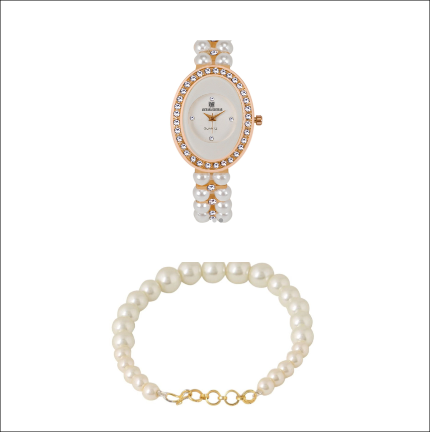 Combo 6 _ Archan Kochar Pearl watch & Bracelet