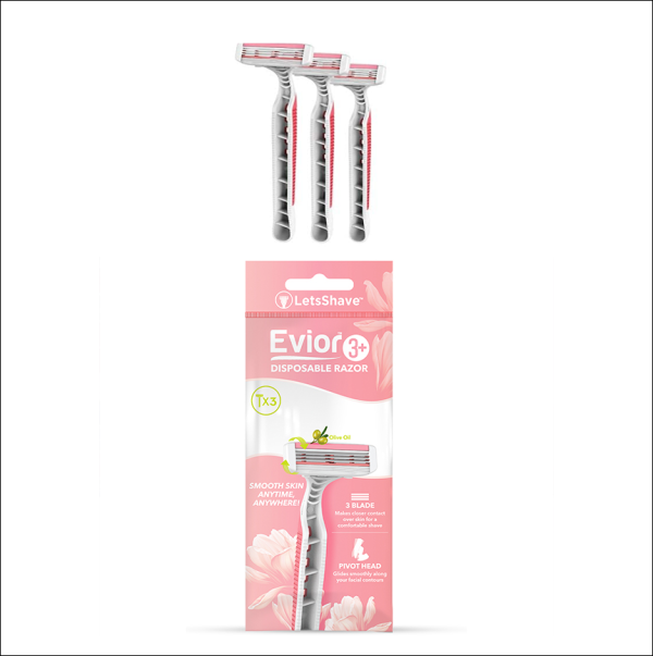 LetsShave Evior 3 Plus disposable razor- Pack of 3