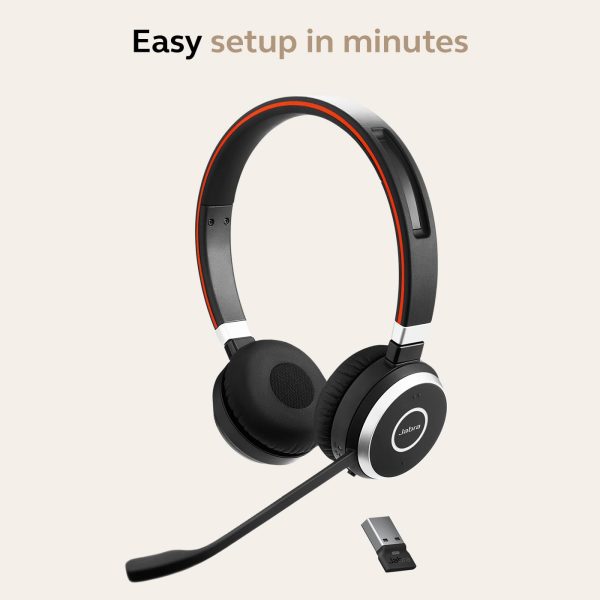 Jabra Evolve 65 SE Link380a MS Stereo- On Ear Bluetooth Headphones with Noise-Cancelling Microphone, Long-Lasting Battery and Dual Connectivity - Works with All Other Platforms - Black - Image 4