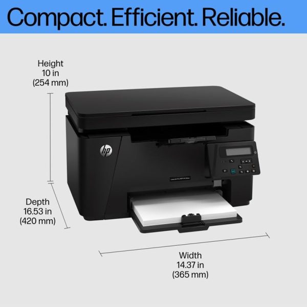 Roll over image to zoom in HP Laserjet Pro M126Nw All-in-One B&W Monochrome Printer for Home: Print, Copy, & Scan, Compact, Easy Mobile Printing, Black - Image 2
