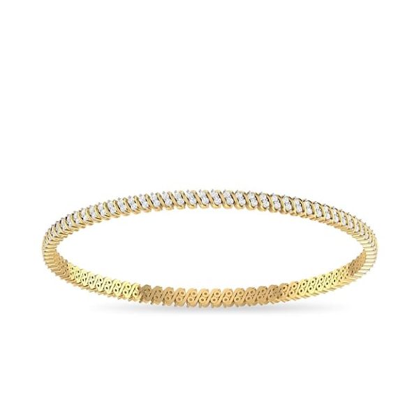 PC Jeweller 14k (585) Yellow Gold and Solitaire Bangle for Women - Image 3