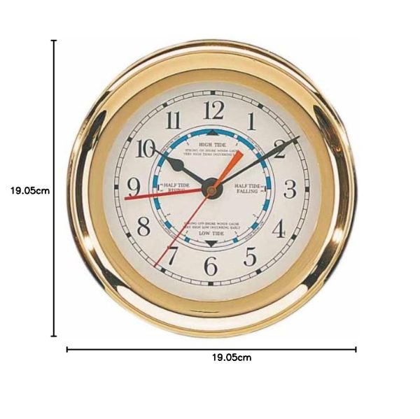 7.5 Captain Tide Clock with Lacquer Coating Nautical Tropical Home Decor - Image 2