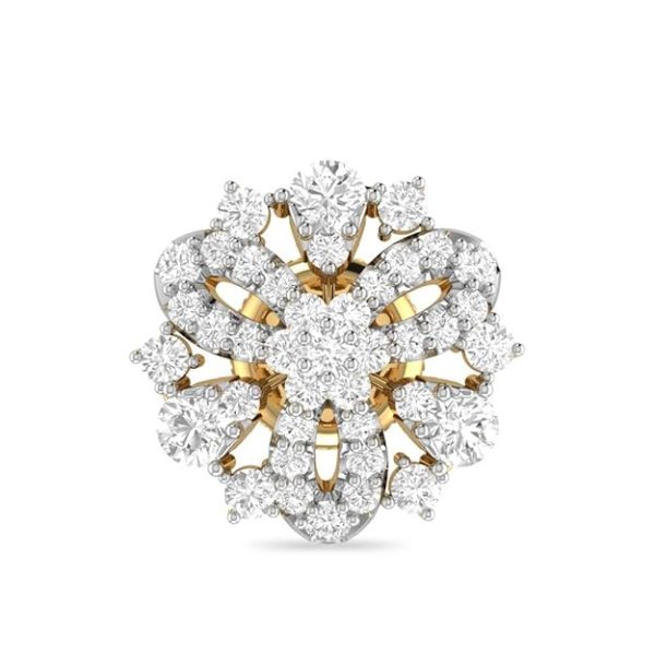 Yellow Gold and Diamond Earrings - Image 2