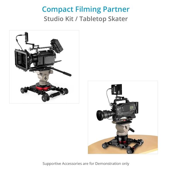 Proaim Fusion Video/Film Camera Dolly Slider with Track Ends. Runs on Tracks & Flat Surfaces. Payload up to 100kg /220lb. (DL-FUSN-01) - Image 3