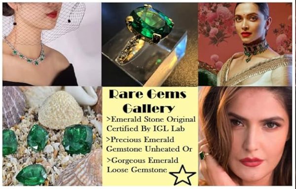 Rare Gems Gallery पन्ना पत्थर ओरिजिनल सर्टिफाइड Panna Pathar Original Certified by IGL Lab Beautiful Emerald Loose Gemstone 9 Ratti Green Beryl Stone Natural & Transparent for Men Women Jewellery - Image 3