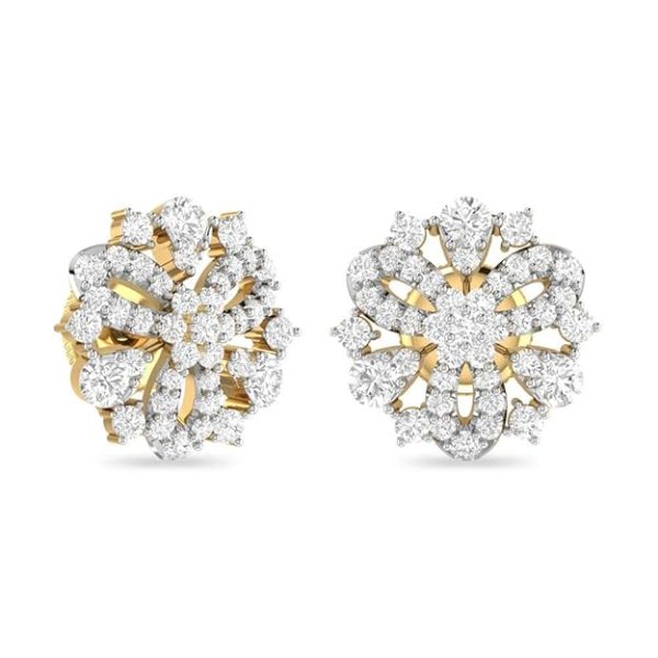 Yellow Gold and Diamond Earrings