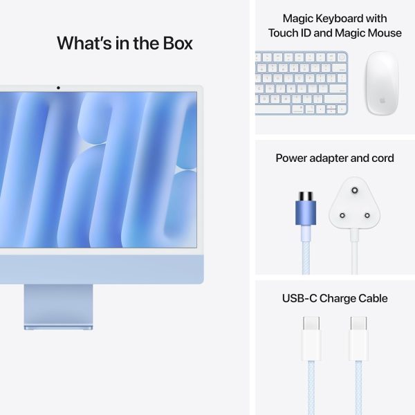 Apple 2024 iMac All-in-One Desktop Computer with M4 chip with 10-core CPU and 10-core GPU: Built for Apple Intelligence, 60.96 cm (24″) Retina Display, 16GB Unified Memory, 256GB SSD Storage; Blue - Image 2