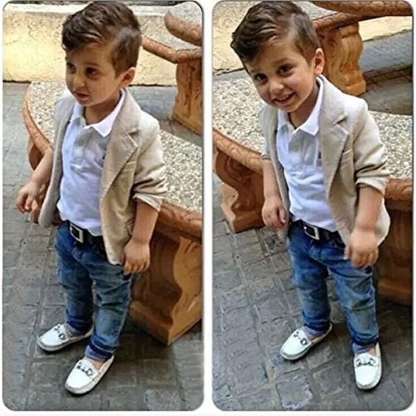 JELEUON Baby Boys Toddler 3 Pcs T-shirt Shirt Jacket Jeans Set Toddler Pants Clothing - Image 4