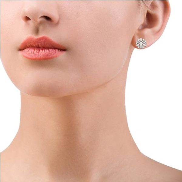 Yellow Gold and Diamond Earrings - Image 3