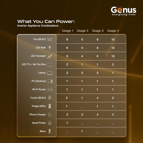 Genus MaxiLion 2400 VA (2.4 KVA) Inverter with Upto 12 Year Life Integrated 2560Wh Lithium-Ion Battery for Home, Office & Shops (Runs Even 1HP Motor) - Image 6