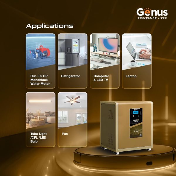 Genus MaxiLion 2400 VA (2.4 KVA) Inverter with Upto 12 Year Life Integrated 2560Wh Lithium-Ion Battery for Home, Office & Shops (Runs Even 1HP Motor) - Image 4