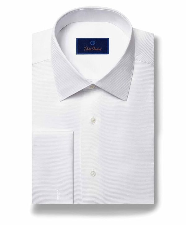 David Donahue Regular Fit Horizontal Rib Formal Shirt