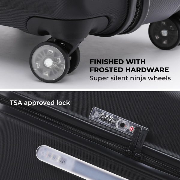 MOKOBARA The Aisle Trunk Set of Luggages | Cabin, Medium & Large 40L + 70L + 105L Capacity | Durable Polycarbonate Shell | TSA Lock & YKK Zippers (Black, Set of 3) - Image 3
