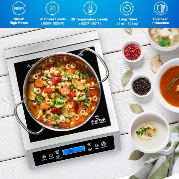 Duxtop Professional Portable Induction Cooktop, Commercial Range Countertop Burner, 1800 Watts Induction Burner with Sensor Touch and LCD Screen, P961LS - Image 2