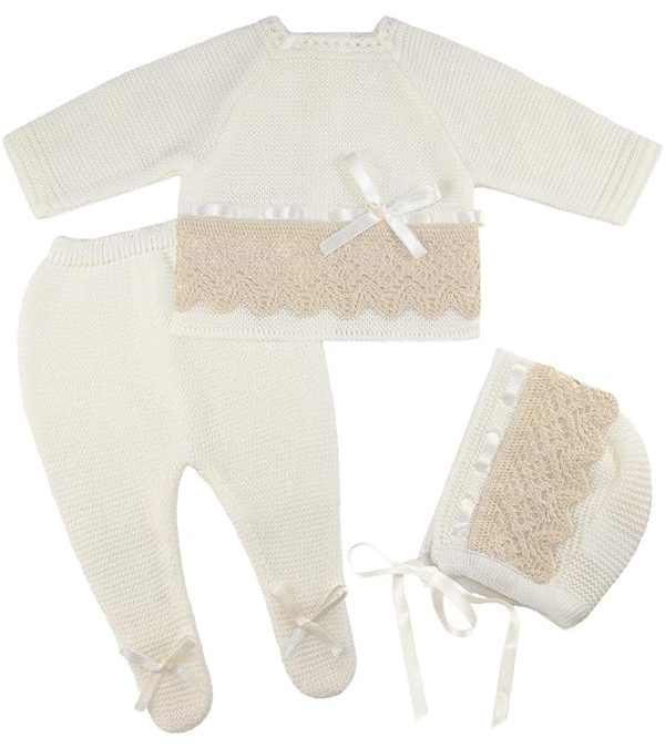 Newborn Baby Knitted Clothes Set, Coming Home or Any Occasion Knit Outfit