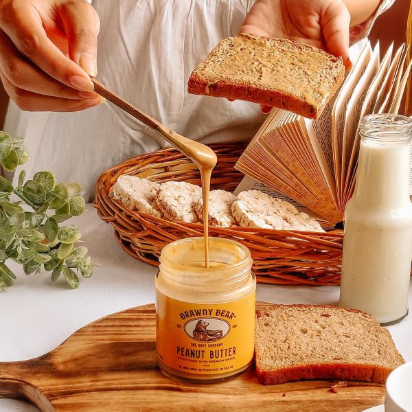 Brawny Bear Peanut Butter, Chocolate Hazelnut Spread & Almond Butter Combo, 100% Natural Sweetened with Dates, Vegan, Smooth Healthy Nut Butter, No Added Sugar & Preservative Pack of 3-200 gm each - Image 4